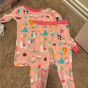 Pink Kids Pajamas with Fun Animal Print Little Sleepies